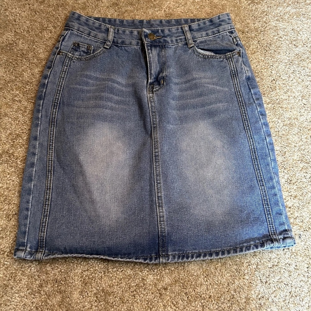 Womens Denim Blue Jean Maxi Skirt Size XL
